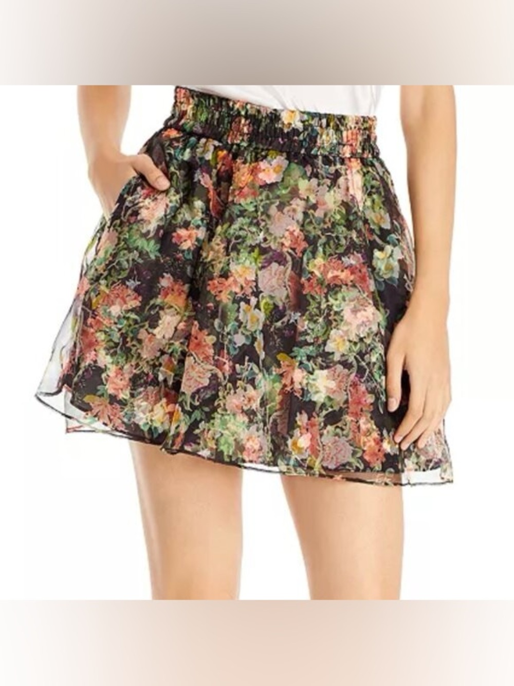 Alice + Olivia Dionne Floral-Print Silk Mini Skirt